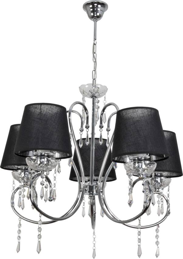 Lampa wisząca sufitowa chromowana z kryształkami NOLA NEGRO 12-390
