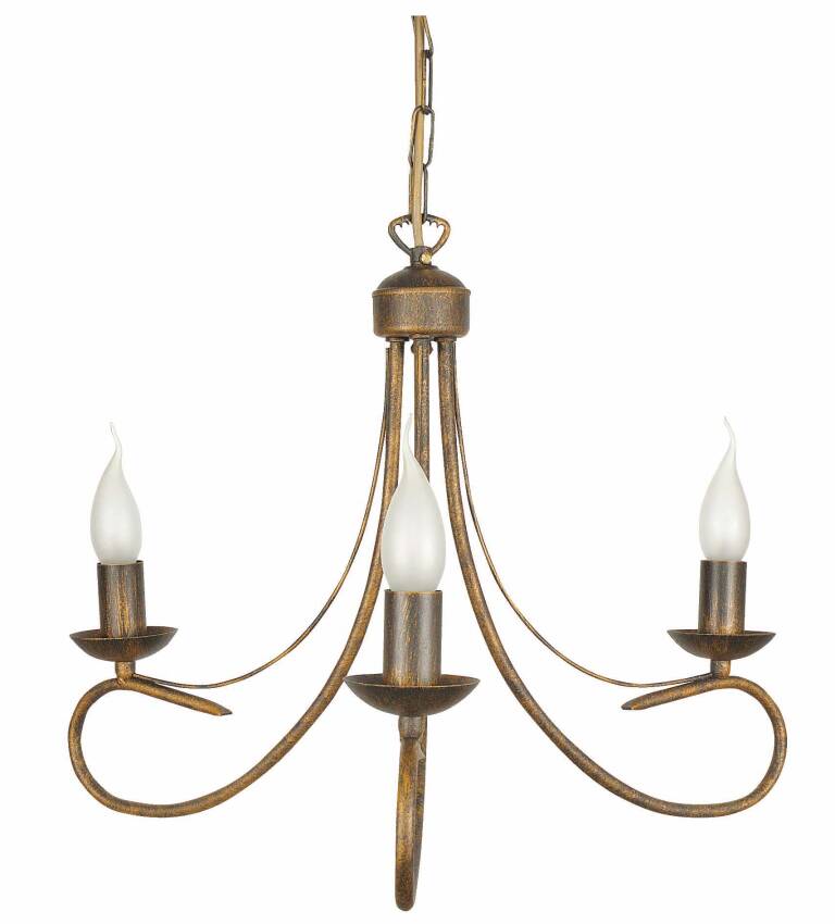 Lampa wisząca świecznik czarna stare złoto ALFA 292