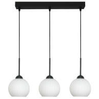 LAMPA SUFITOWA WISZĄCA CZARNA KLOSZ SZKLANY BIAŁY FIONA 14-984