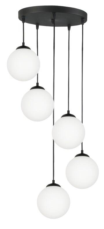 Plafon sufitowy czarny szklany klosz E14 LED BRONX 14-0800