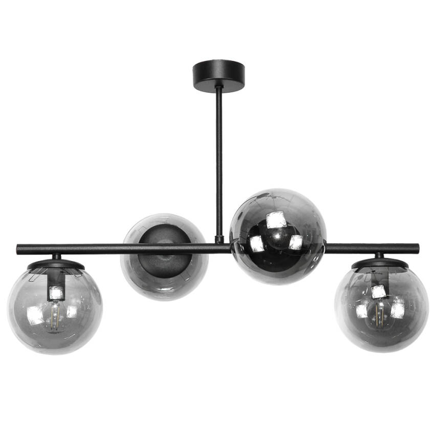 LAMPA WISZĄCA SUFITOWA ŻYRANDOL SZKLANE KLOSZE KULE GRAFIT E14 LED TITAN NEGRO 14-931