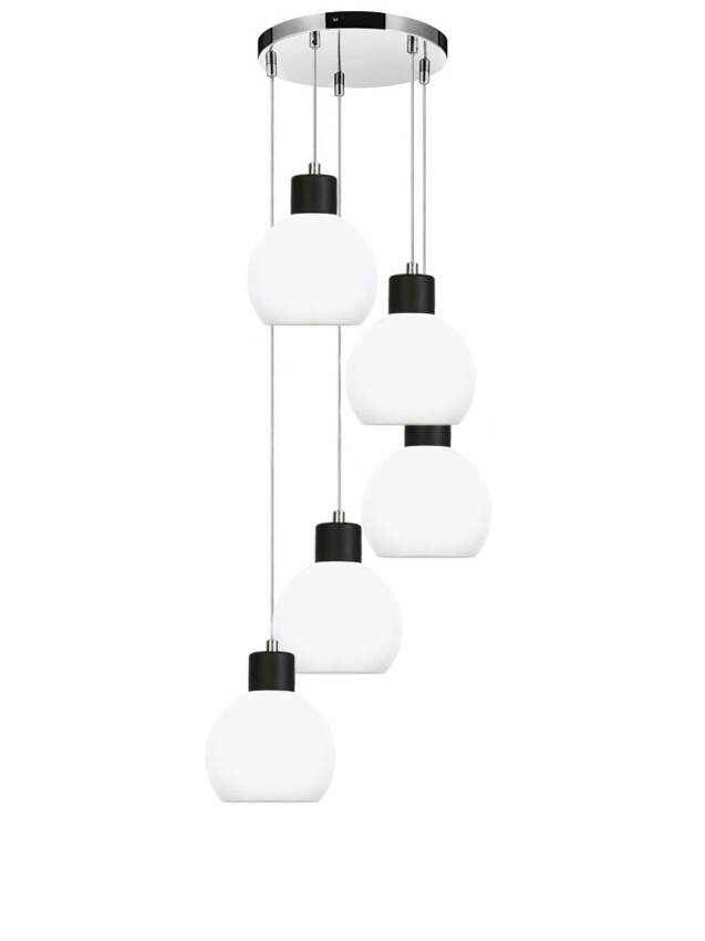 Lampa wisząca sufitowa chrom klosz biały MOKA 14-130