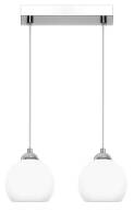 Lampa wisząca sufitowa chrom klosz biały MOKA SILVER 13-678