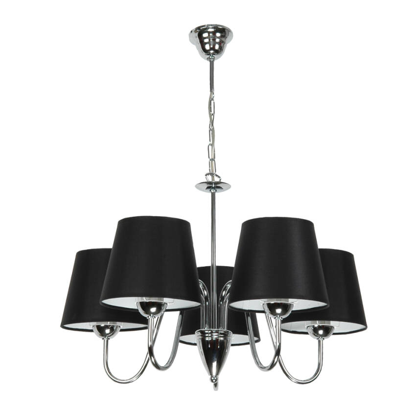 Lampa wisząca chromowa z abażur biały DAGMA NEGRO 14-739