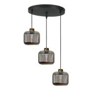 LAMPA SUFITOWA WISZĄCA CZARNA KLOSZ SZKLANY GRAFIT KORN 14-972