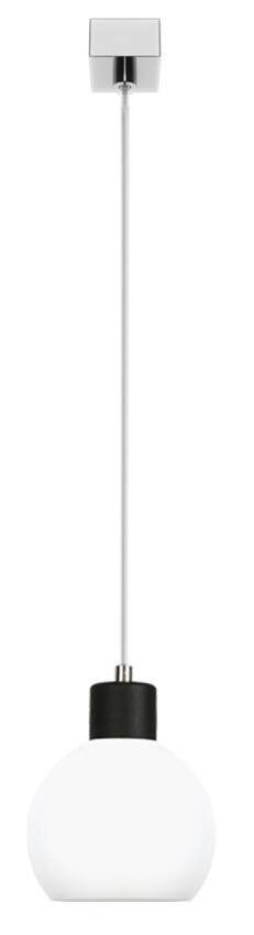 Lampa wisząca sufitowa chrom klosz biały MOKA 14-115