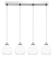 Lampa wisząca sufitowa chrom klosz biały MOKA SILVER 13-671