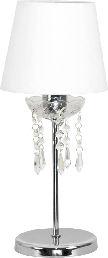 Lampa stołowa chromowana z kryształkami NOLA BIANCO 12-386