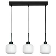 LAMPA SUFITOWA WISZĄCA CZARNA KLOSZ SZKLANY BIAŁY BEKA BIANCO 14-964