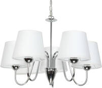 Lampa wisząca chromowa żyrandol abażur biały DAGMA 14-730