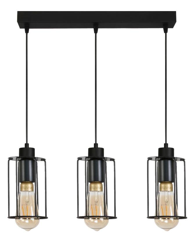 Lampa, wisząca, sufitowa, industrialna, loft, czarna, INGRID, 14-352