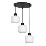 LAMPA SUFITOWA WISZĄCA CZARNA KLOSZ SZKLANY BIAŁY BEKA BIANCO 14-962