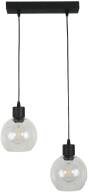 Lampa wisząca sufitowa czarna klosz bezbarwny   VIGA 13-218