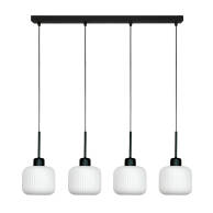 LAMPA SUFITOWA WISZĄCA CZARNA KLOSZ SZKLANY BIAŁY BEKA BIANCO 14-961