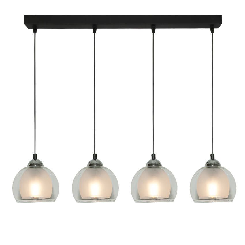 Lampa wisząca czarna nowoczesna klosz szklany BENARIVO  14-481