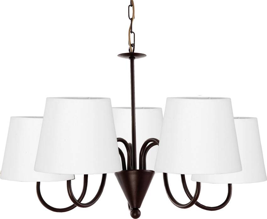 Lampa wisząca sufitowa brązowa abażur biały CEJLON 9-850