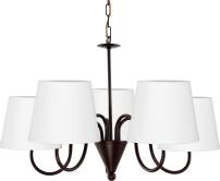 Lampa wisząca sufitowa brązowa abażur biały CEJLON 9-850