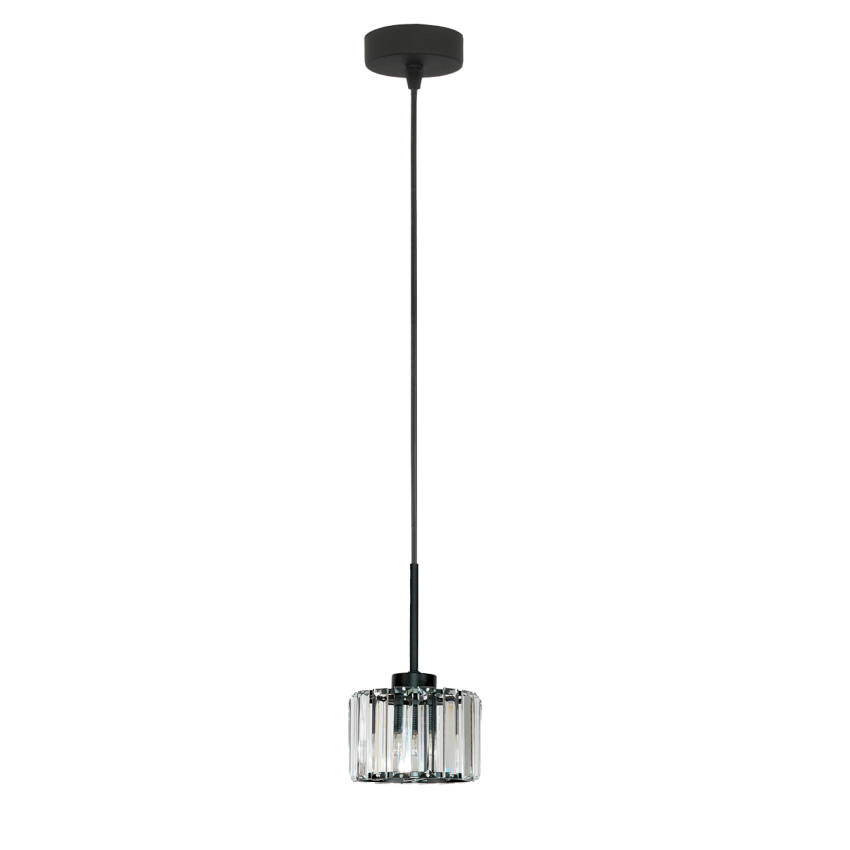LAMPA SUFITOWA WISZĄCA CZARNA KLOSZ SZKLANY OMENA 14-955