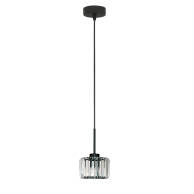 LAMPA SUFITOWA WISZĄCA CZARNA KLOSZ SZKLANY OMENA 14-955