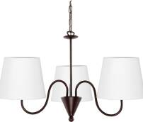 Lampa wisząca sufitowa brązowa abażur biały CEJLON 9-852
