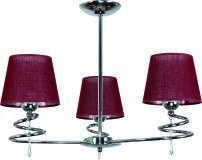 Plafon sufitowy chrom z kryształkami abażur czerwony QUEEN RED II 12-692