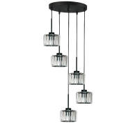 LAMPA SUFITOWA WISZĄCA CZARNA KLOSZ SZKLANY OMENA 14-950