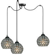 PLAFON SUFITOWY CZARNY SZKLANY KLOSZ E27 LED KLAUDIA 13-722