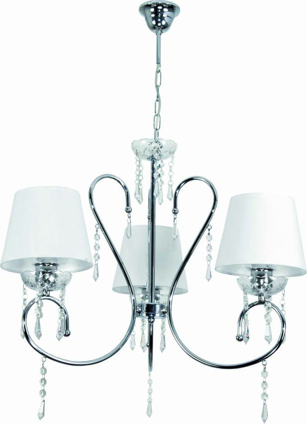 Lampa wisząca sufitowa chromowana z kryształkami NOLA BIANCO 12-382