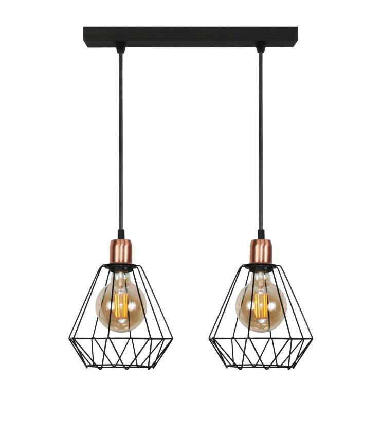 Lampa wisząca sufitowa industrialna loft czarna TARIS 14-508
