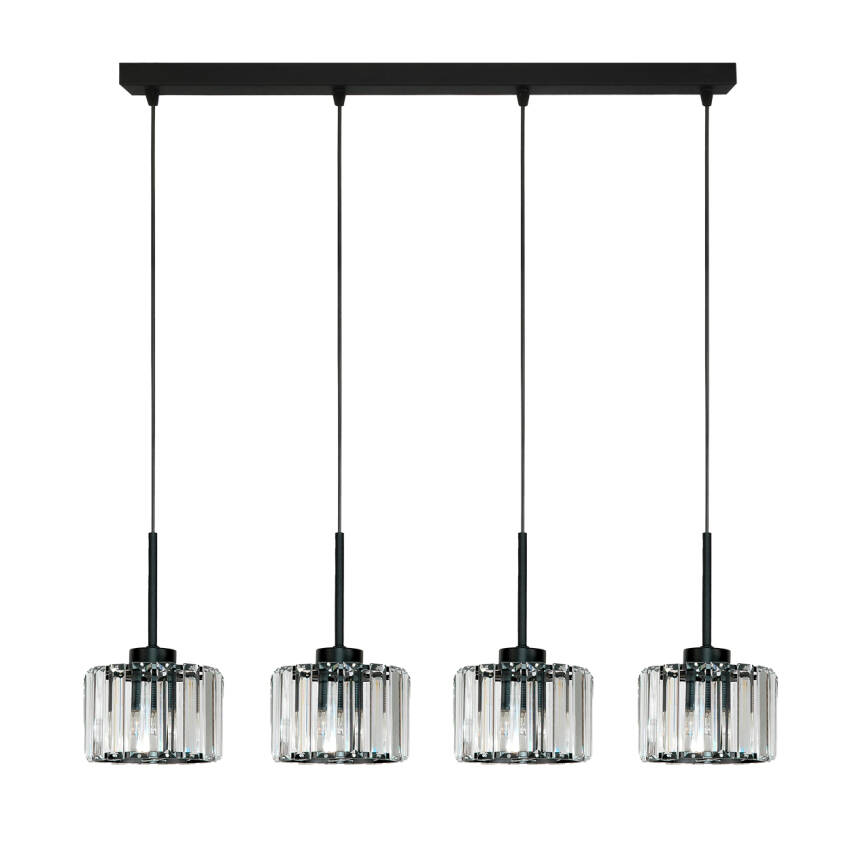 LAMPA SUFITOWA WISZĄCA CZARNA KLOSZ SZKLANY OMENA 14-951
