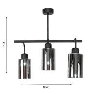PALFON SUFITOWY CZARNY KLASYCZNY KLOSZE  SZKLANE GRAFIT 15-384 BASTER