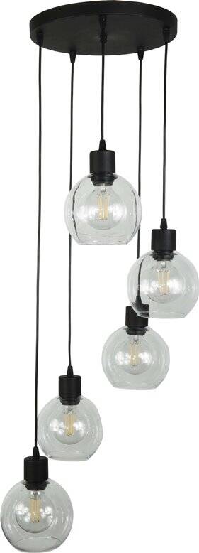 Lampa wisząca sufitowa czarna klosz bezbarwny VIGA 13-210
