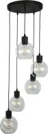 Lampa wisząca sufitowa czarna klosz bezbarwny VIGA 13-210