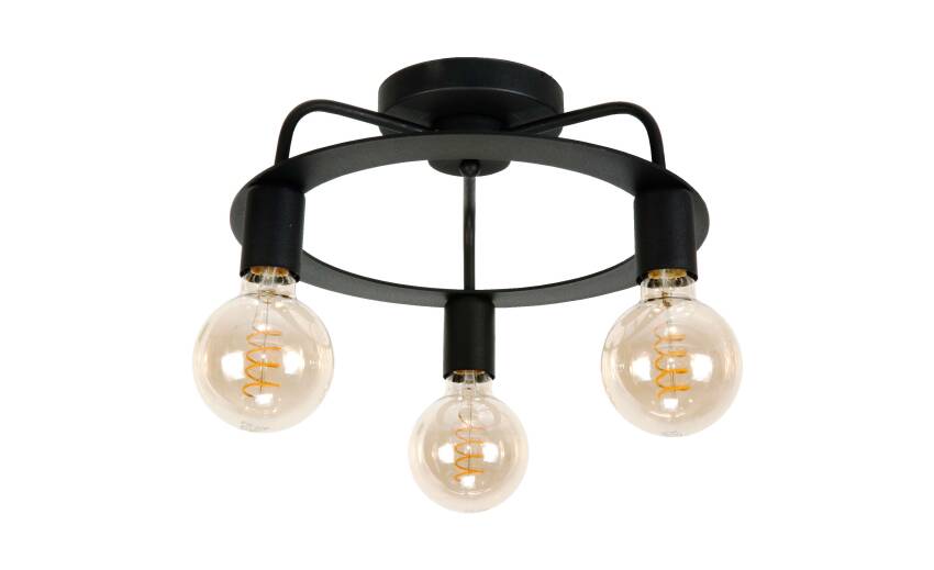 Plafon sufitowy czarny loft MUHER 14-407