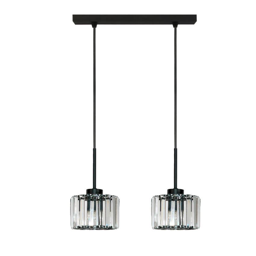 LAMPA SUFITOWA WISZĄCA CZARNA KLOSZ SZKLANY OMENA 14-958