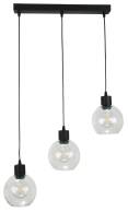 Lampa wisząca sufitowa czarna klosz bezbarwny   VIGA 13-217