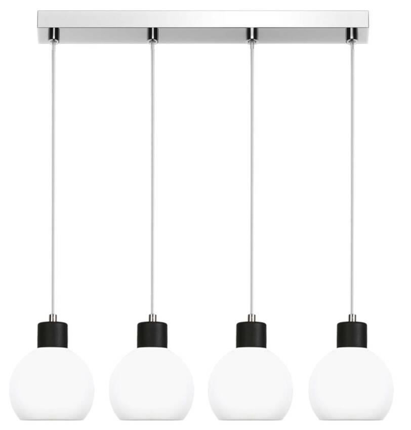 Lampa wisząca sufitowa chrom klosz biały MOKA 14-111