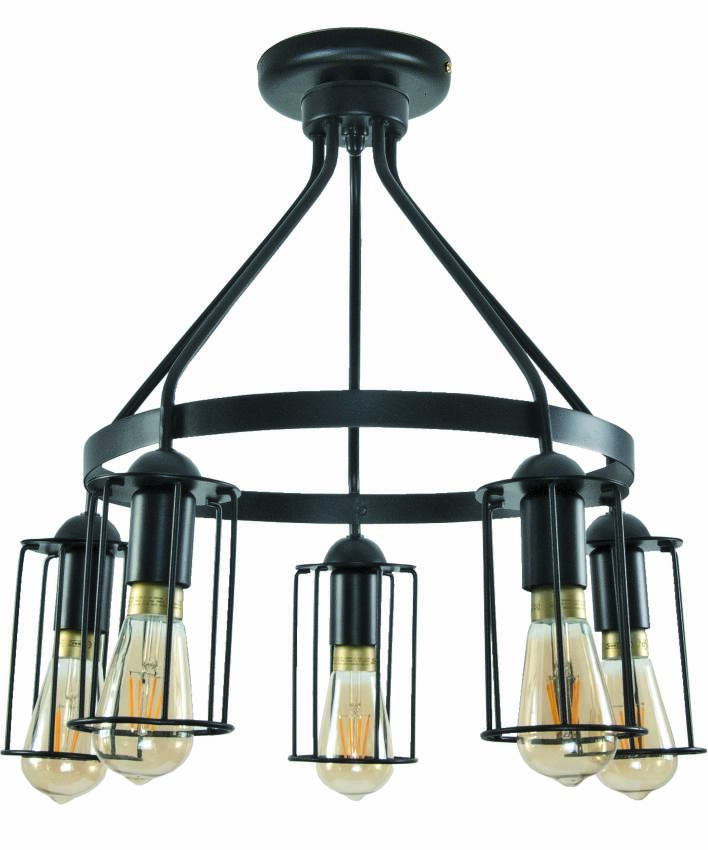 Lampa wisząca sufitowa industrialna loft czarna HAVEL II 14-340