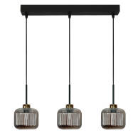LAMPA SUFITOWA WISZĄCA CZARNA KLOSZ SZKLANY GRAFIT KORN 14-974