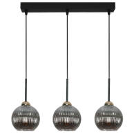 LAMPA SUFITOWA WISZĄCA CZARNA KLOSZ SZKLANY GRAFITOWY PION 15-024