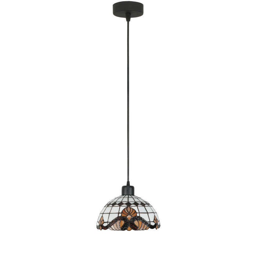 LAMPA SUFITOWA WISZĄCA CZARNA KLOSZ SZKLANY WITRAŻOWY WIT 15-093Z