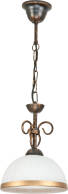 Lampa wisząca sufitowa czarna stare złoto klosz biały RENOS 1-875