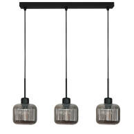 LAMPA SUFITOWA WISZĄCA CZARNA KLOSZ SZKLANY GRAFIT BEKA GREY 15-004