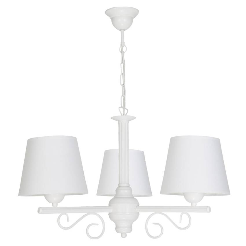 Lampa wisząca sufitowa biała stare złoto abażur biały NOMADA 14-752