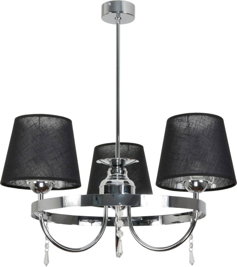 Plafon sufitowy chromowany abażur czarny DIANA NEGRO 12-422
