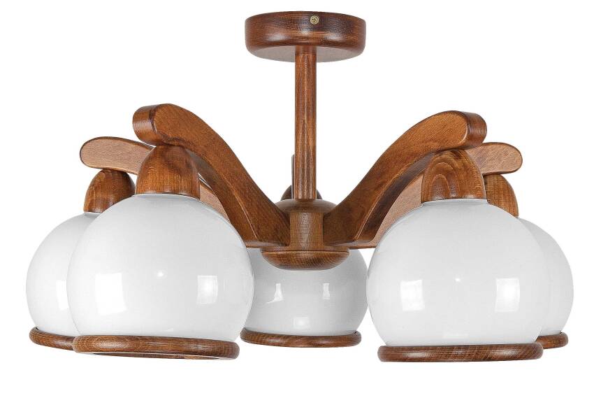 Lampa wisząca drewniana z kloszami CARDINALE 7-120