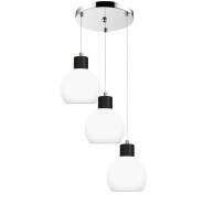 Lampa wisząca sufitowa chrom klosz biały MOKA 14-132
