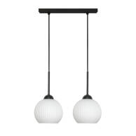 LAMPA SUFITOWA WISZĄCA CZARNA KLOSZ SZKLANY BIAŁY FIONA 14-988