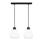 Lampa wisząca sufitowa czarna klosz biały KATARA 14-178