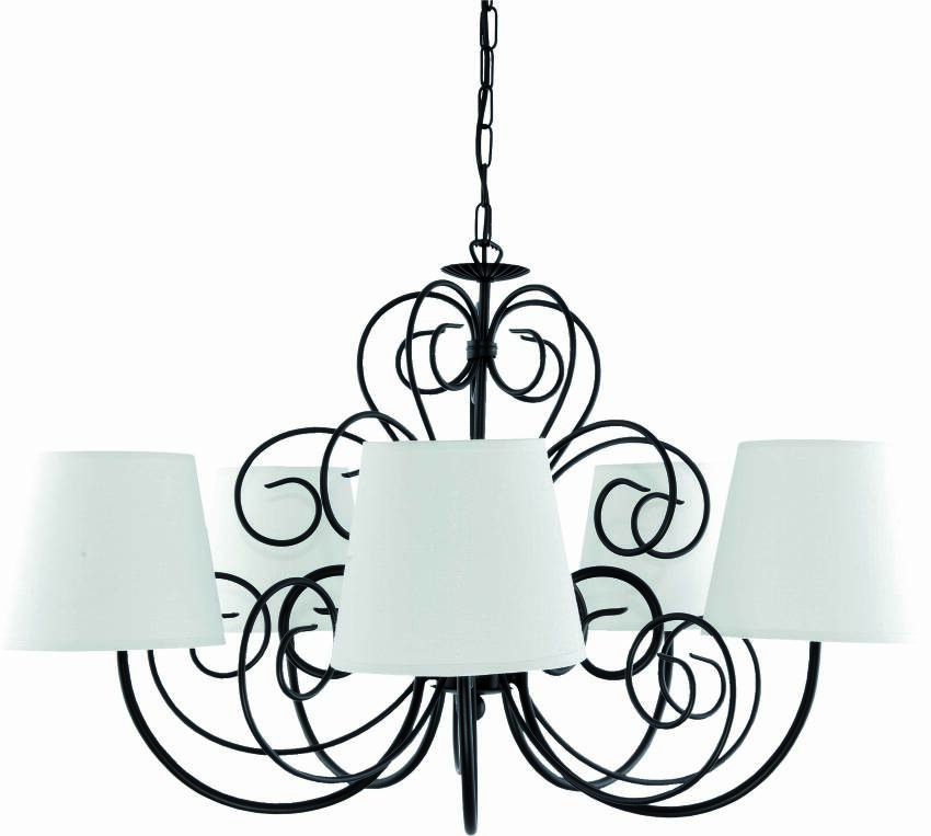 Lampa wisząca sufitowa czarny abażur biały MORENA 10-350